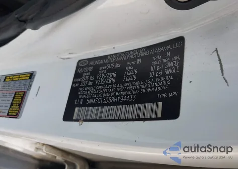 2008 Hyundai Santa Fe Gls из США, поврежденный, VIN 5NMSG13D58H194433